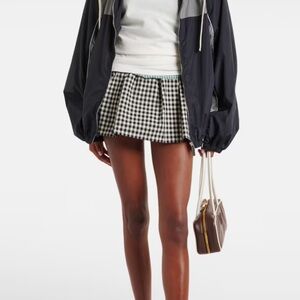 NWT Miu Miu Black and White Gingham Mini Skirt 36